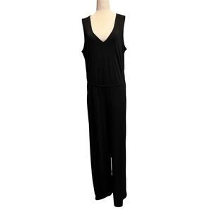 BANANA REPUBLIC Women's V-Neck Wide Leg Jumpsuit Size M In Black
